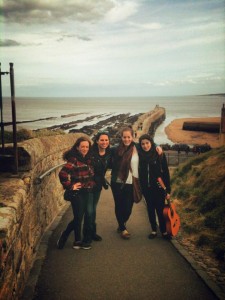 Monica with friends in Scotland