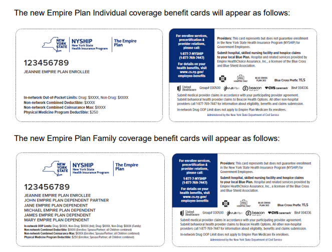 New Empire Plan Benefit Cards Issued For All Enrollees And Covered 