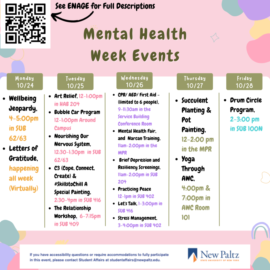Mental Health Week highlights support and resources for students, Oct